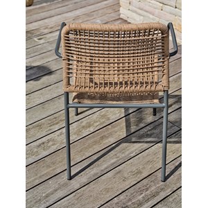 Fauteuil de jardin empilable en corde et acier