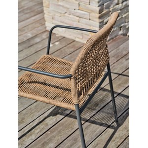 Fauteuil de jardin empilable en corde et acier