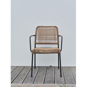 Fauteuil de jardin empilable en corde et acier