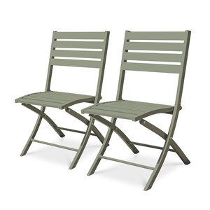 Lot de 2 chaises de jardin en aluminium vert