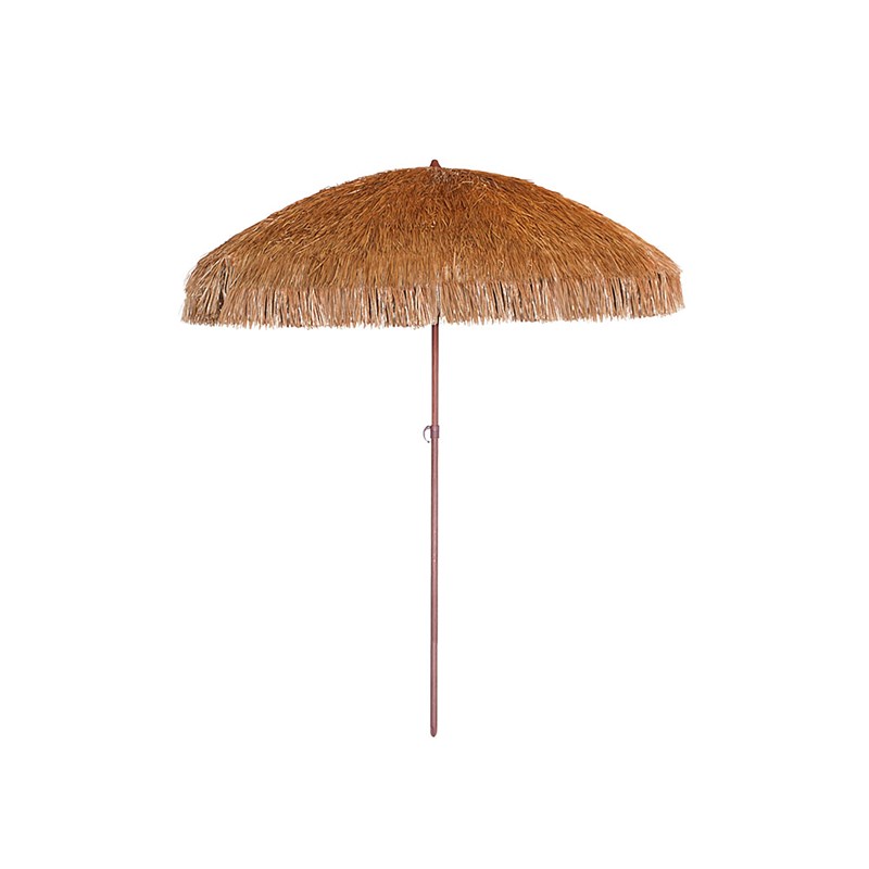 Dcb Garden - Parasol clair à franges en acier finition bois naturel