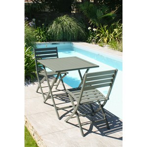 Ensemble repas de jardin 2 places en aluminium