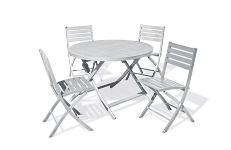 Ensemble repas de jardin 4 places en aluminium