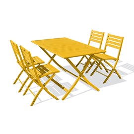 Ensemble table et chaises de jardin marius