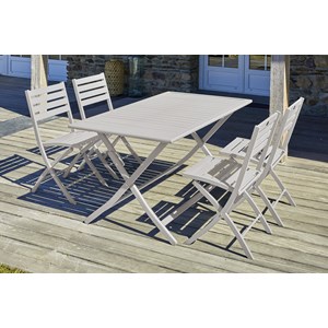 Ensemble repas de jardin 4 places en aluminium