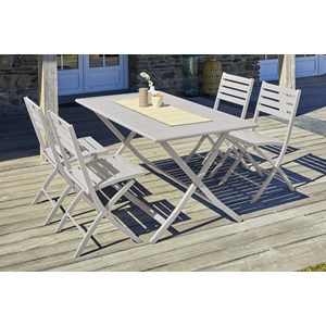 Ensemble repas de jardin 4 places en aluminium