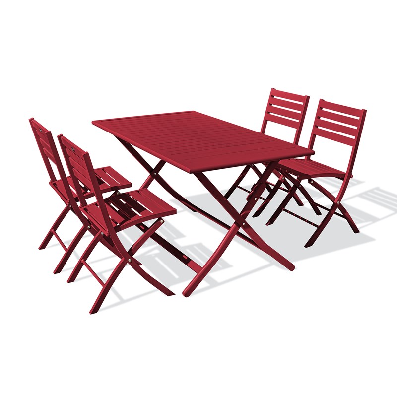 Dcb Garden - Ensemble repas de jardin 4 places en aluminium