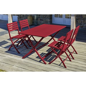 Ensemble repas de jardin 4 places en aluminium