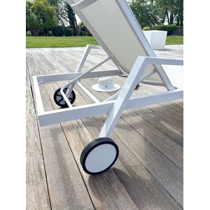 Lot de 2 bains de soleil en aluminium et toile plastifiéehe