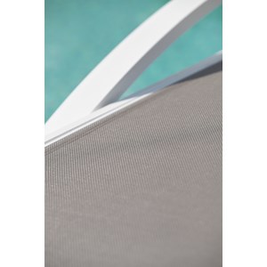 Lot de 2 bains de soleil en toile plastifiée et aluminium