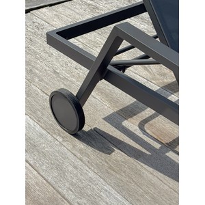 Lot de 2 bains de soleil en aluminium et toile plastifiée