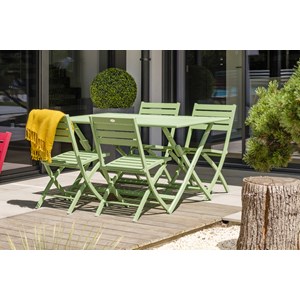 Ensemble repas de jardin 4 places en aluminium