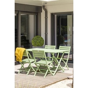 Ensemble repas de jardin 4 places en aluminium