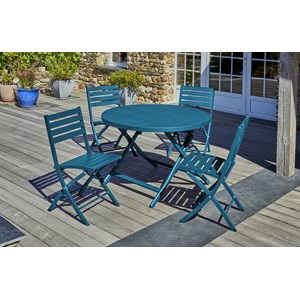 Ensemble repas de jardin 4 places en aluminium