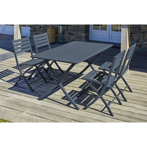 Ensemble repas de jardin 4 places en aluminium