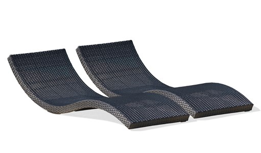 Lot de 2 bains de soleil en résine tresséee