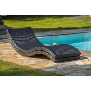Lot de 2 bains de soleil en résine tresséee