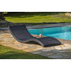 Lot de 2 bains de soleil en résine tresséee