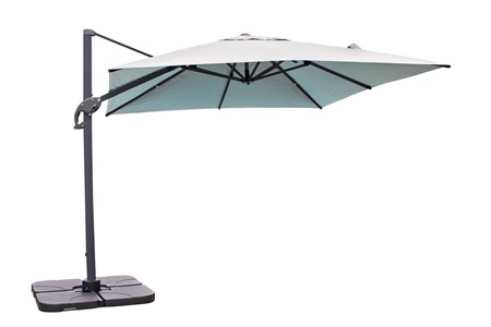 Parasol avec pied excentré en acier