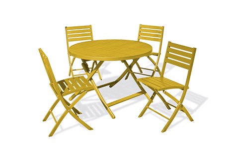 Ensemble repas de jardin 4 places en aluminium