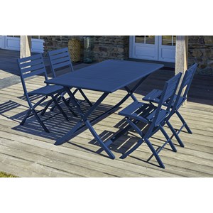 Ensemble repas de jardin 4 places en aluminium