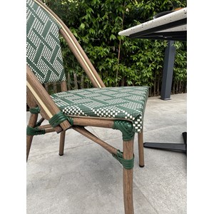 Ensemble repas de jardin 2 places en acier et plateau terrazzo