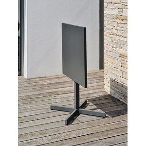 Guéridon de jardin avec plateau pliant en acier