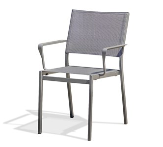 Fauteuil de jardin empilable en aluminium et toile plastifiéee