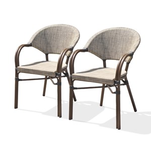 Lot de 2 fauteuils de jardin en aluminium et textilène