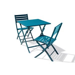 Ensemble repas de jardin 2 places en aluminium