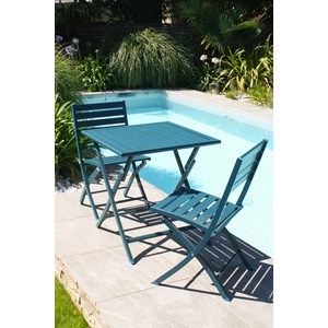 Ensemble repas de jardin 2 places en aluminium