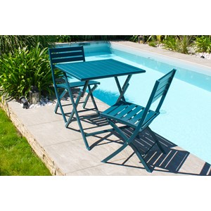 Ensemble repas de jardin 2 places en aluminium