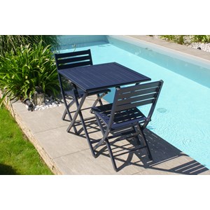Ensemble repas de jardin 2 places en aluminium