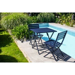 Ensemble repas de jardin 2 places en aluminium