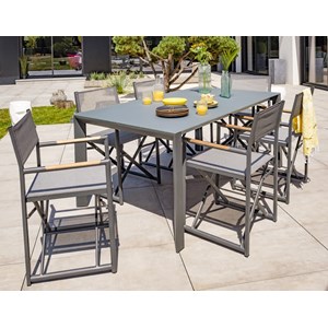 Ensemble repas de jardin 6 places en aluminium