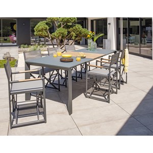 Ensemble repas de jardin 6 places en aluminium
