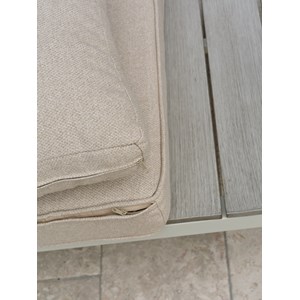 Salon de jardin d'angle 5 pl en alu et alu aspect boisé