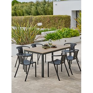Ensemble repas de jardin 6 places en aluminium