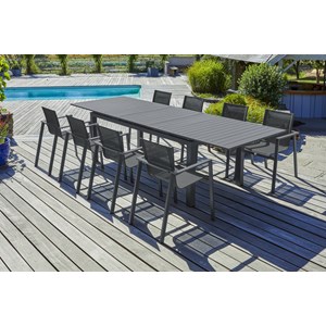 Ensemble repas de jardin 8 places en aluminium
