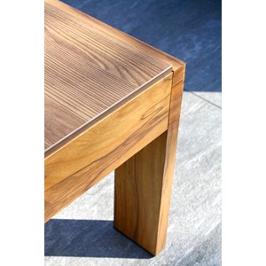 Salon de jardin d'angle 5 places en aluminium effet bois