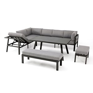 Ensemble repas de jardin 9 places en aluminium