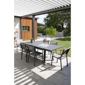 Ensemble repas de jardin 6 places en aluminium