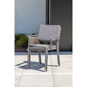 Ensemble repas de jardin 6 places en aluminium