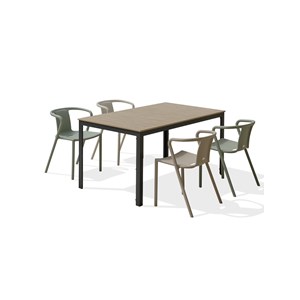 Ensemble repas de jardin 4 places en aluminium