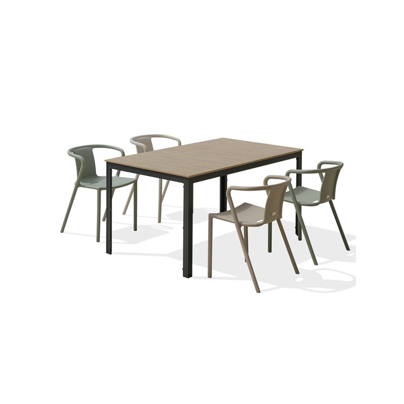 Ensemble repas de jardin 4 places en aluminium