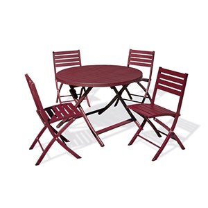 Ensemble repas de jardin 4 places en aluminium
