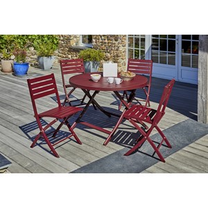 Ensemble repas de jardin 4 places en aluminium