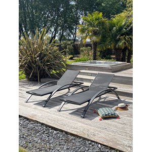 Lot de 2 bains de soleil barcelona