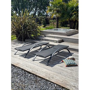 Lot de 2 bains de soleil barcelona