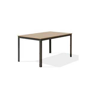 Table de jardin en alu plateau en polywood imitation bois